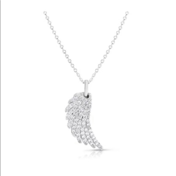Silver Angel wing pendant Necklace - Picture 1 of 4